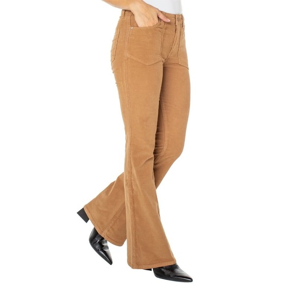high-rise flare  tan/camel bell Botton pants - Picture 1 of 9